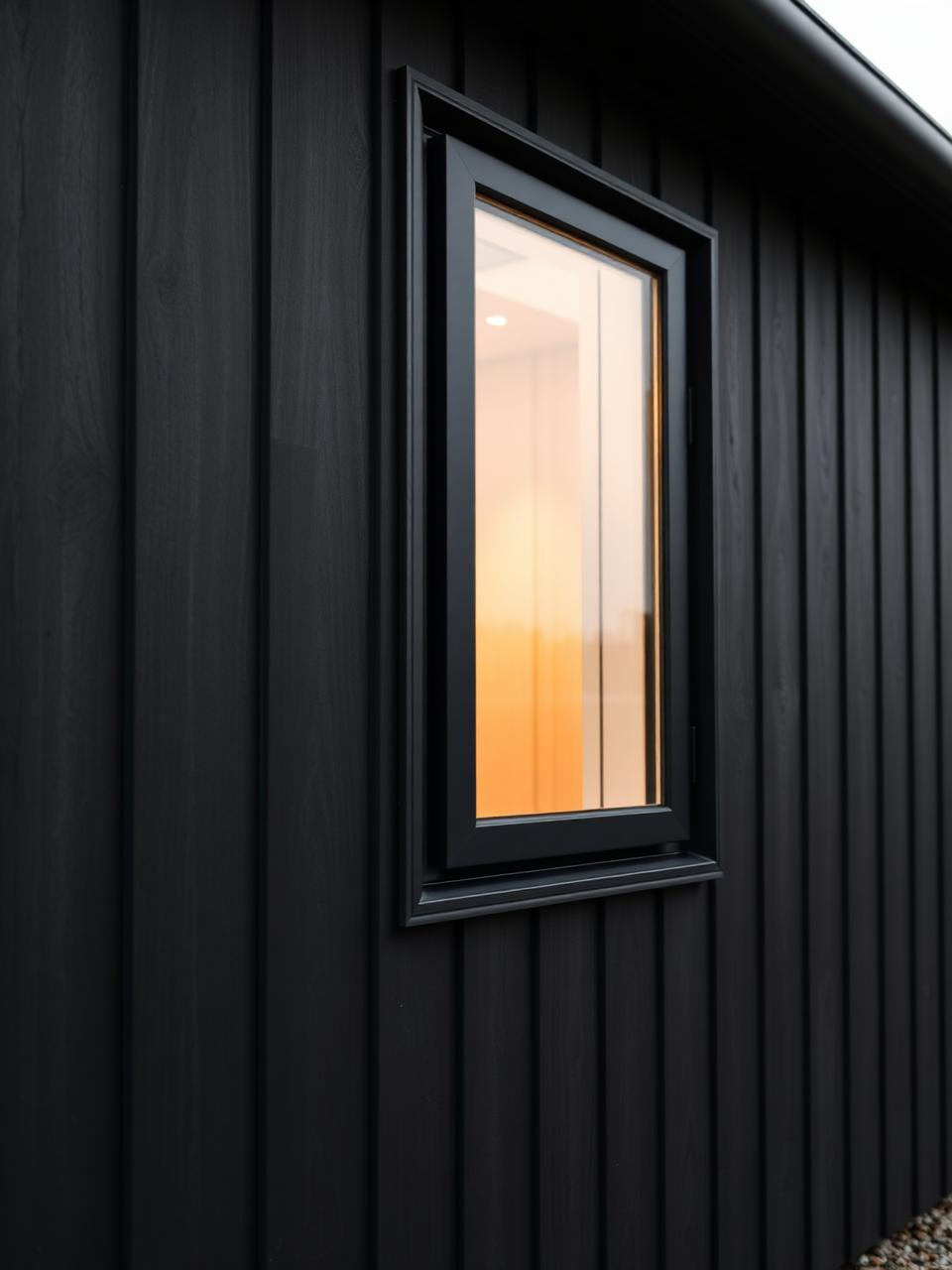Close-up of thermally modified timber cladding